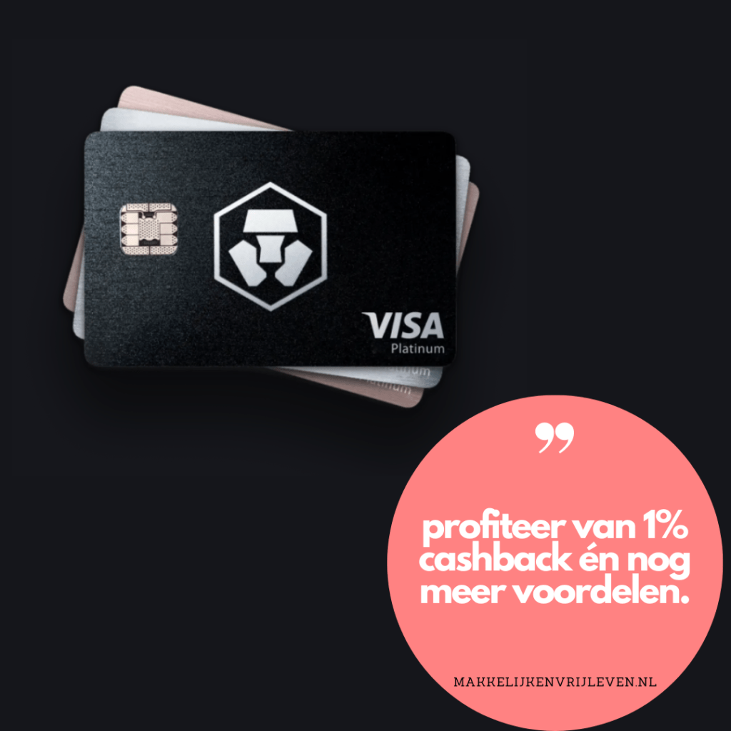 Crypto.com visa card met cashback mogelijkheden. Zet jouw stap om financieel vrij te worden.